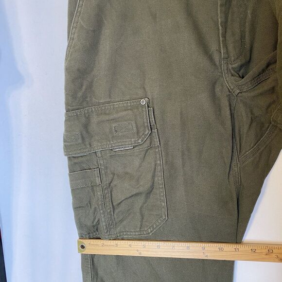 Duluth Trading Cargo Canvas Pants Men’s 36x29 Olive Green Work Outdoor Casual - Picture 8 of 12